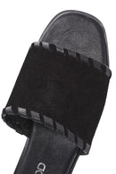 Kadın Siyah Süet Deri Terlik