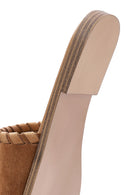 Kadın Taba Süet Deri Terlik