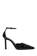 Kadın Siyah Bilekten Tokalı Ince Topuklu Deri Ayakkabı