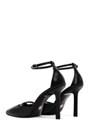 Kadın Siyah Bilekten Tokalı Ince Topuklu Deri Ayakkabı