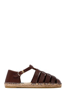 Kadın Kahverengi Deri Espadril