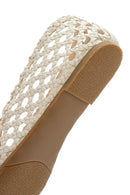 Kadın Krem Örgülü Babet