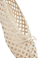 Kadın Krem Örgülü Babet