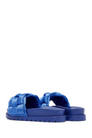 Kadın Mavi Örgü Detaylı Jelly Terlik