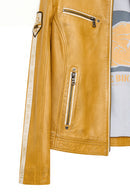 Champs Kadın Sarı Armalı Kısa Deri Ceket