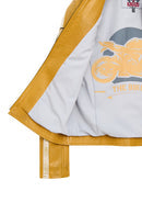 Champs Kadın Sarı Armalı Kısa Deri Ceket