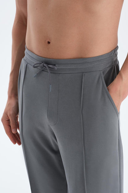 Antrasıt Patlet Detaylı Paça Bantlı Pantolon