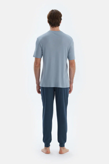 Lacivert Jogger Paça Basıc Penye Modal Pantolon