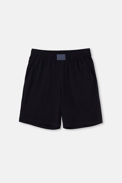 Dokuma Etiket Detayli Ikili Pamuk Modal Şort