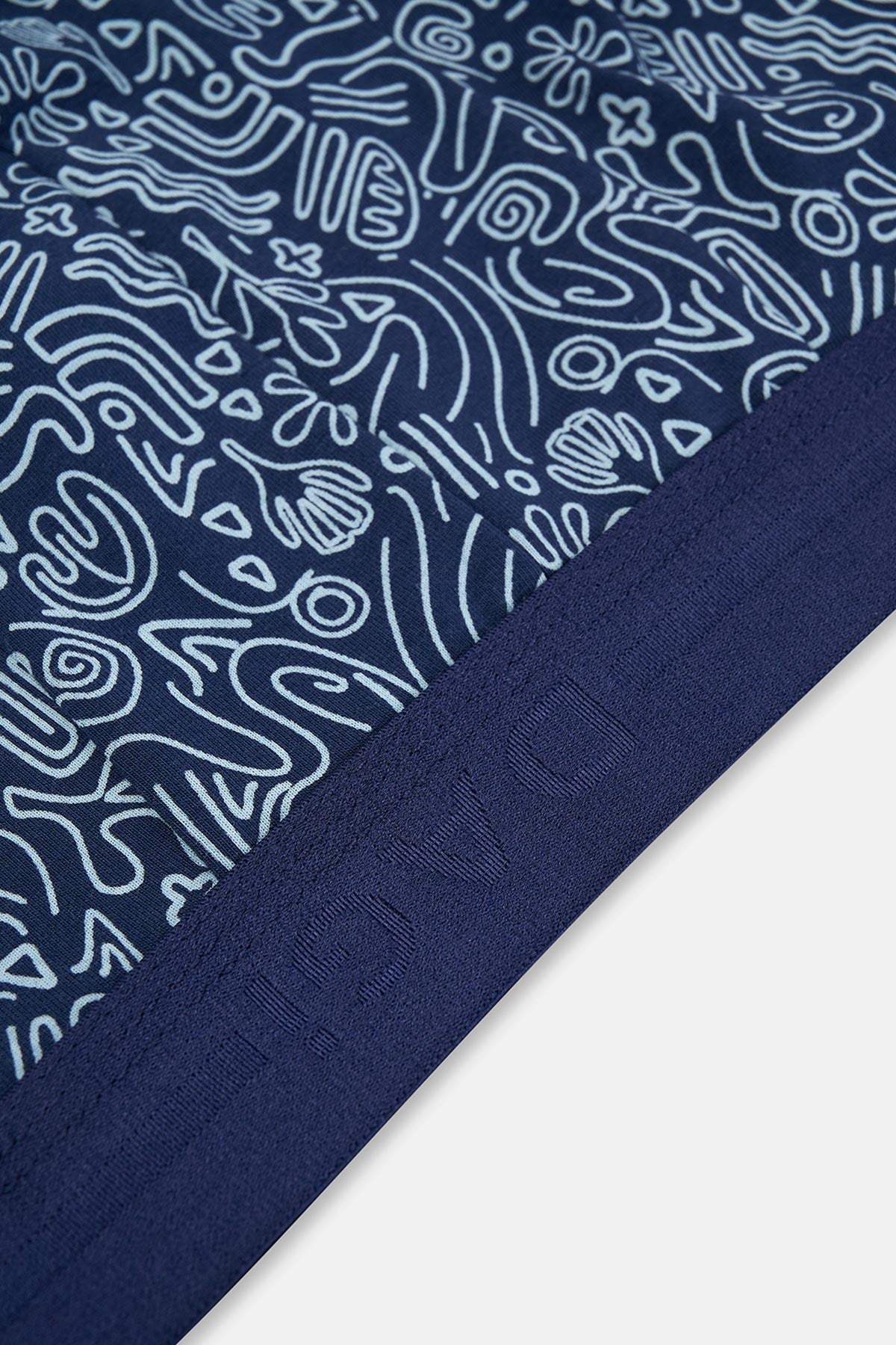 Lacivert 2'li Desenli Pamuk Boxer