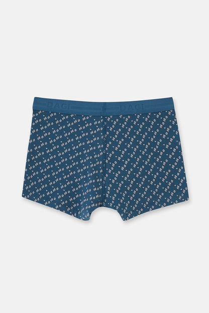 Koyu Mavi 5210 2'li Desenli Pamuk Boxer