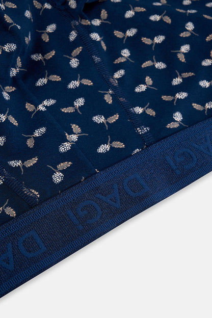 Koyu Mavi 4210 2'li Desenli Micro Modal Boxer