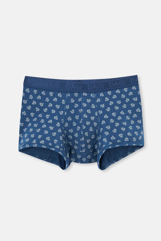 Koyu Mavi Desenli Micro Modal Boxer
