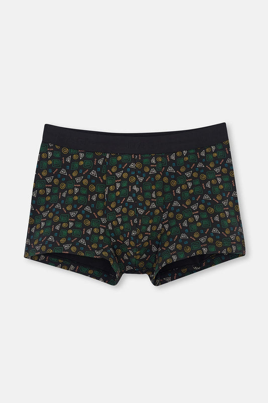 Siyah 5210 Desenli Pamuk Boxer