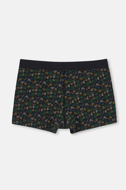 Siyah 5210 Desenli Pamuk Boxer