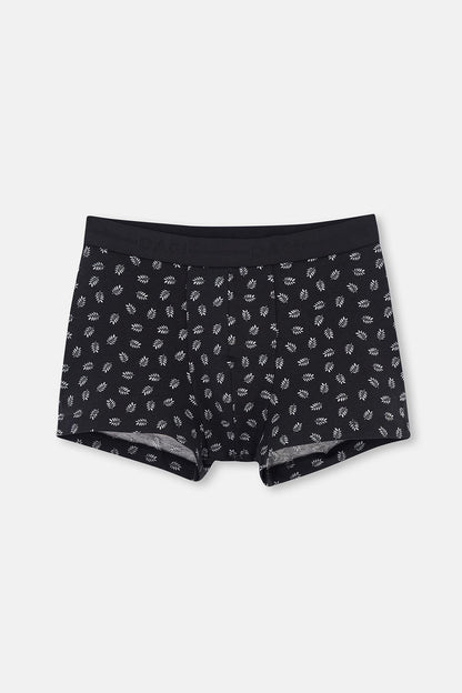 Siyah 5210 Desenli Pamuk Boxer