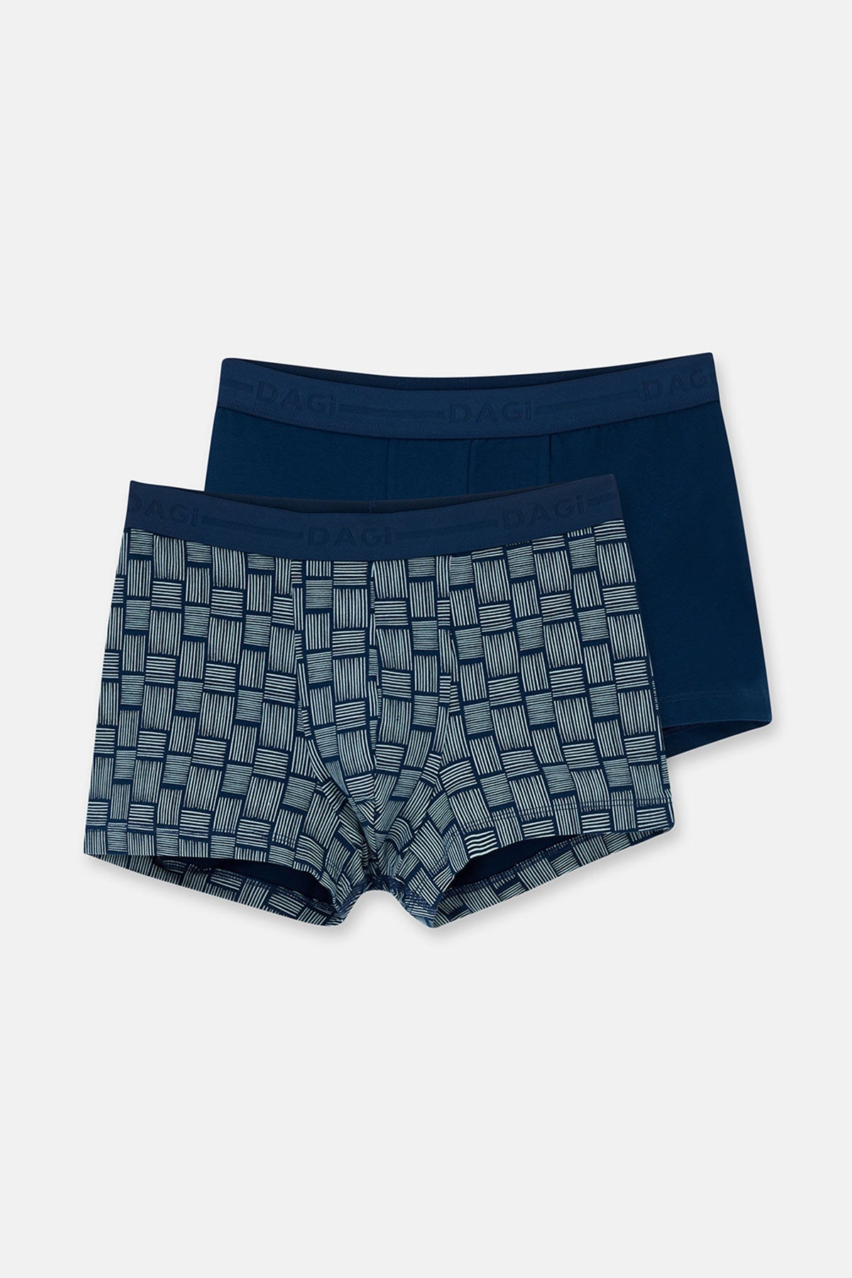 Lacivert 5210 2'li Desenli Pamuk Boxer