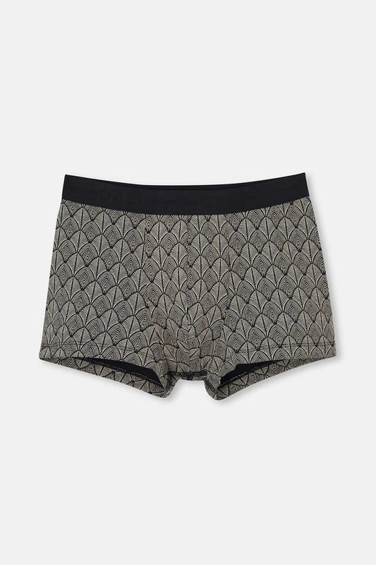 Siyah 5210 Desenli Pamuk Boxer