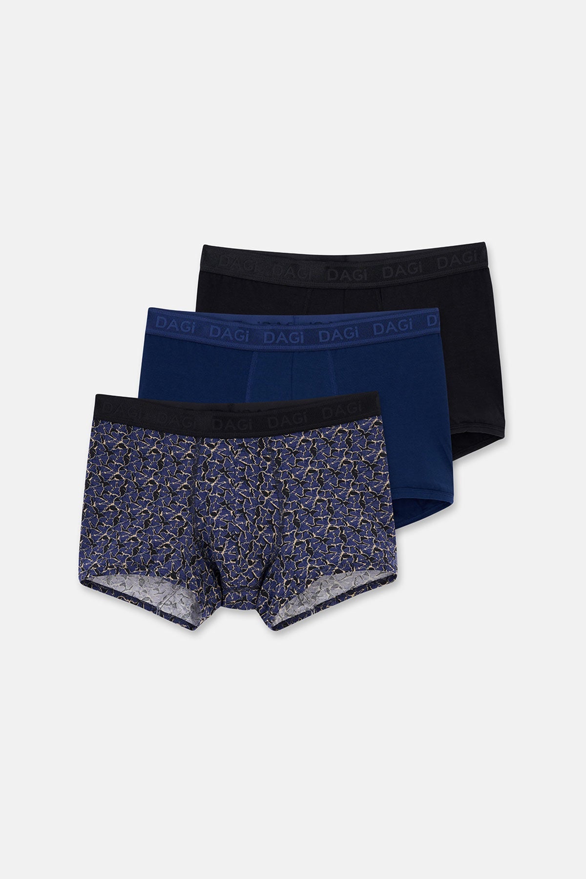 Lacivert 4210 3'lü Desenli Micro Modal Boxer