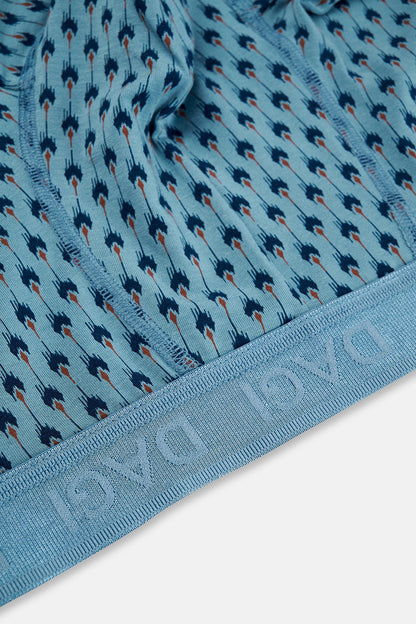 Açık Mavi-lacivert 4210 3'lü Desenli Micro Modal Boxer