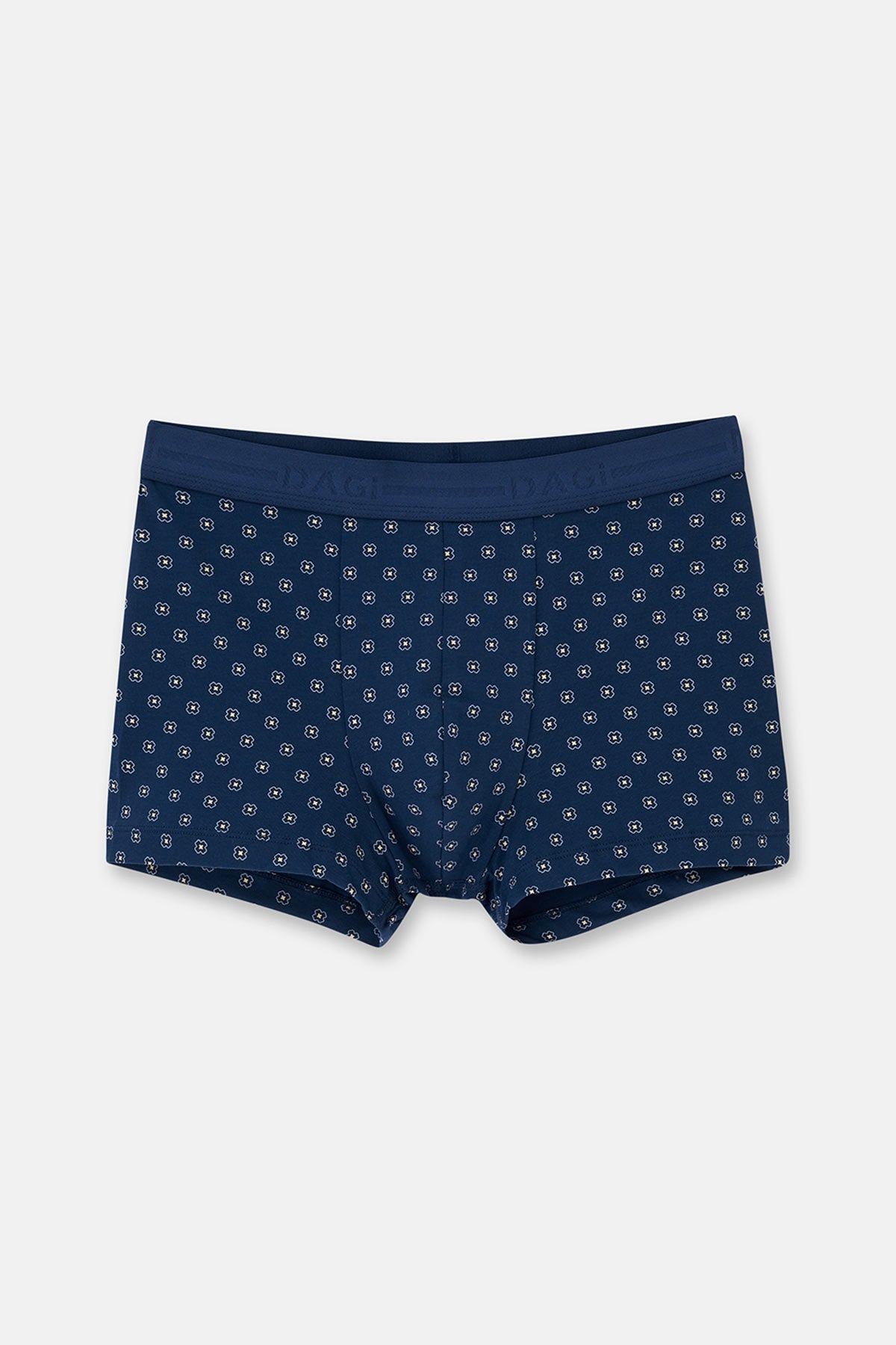 Lacivert-mavi 5210 2'li Desenli Pamuk Boxer