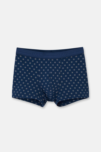Lacivert-mavi 5210 2'li Desenli Pamuk Boxer