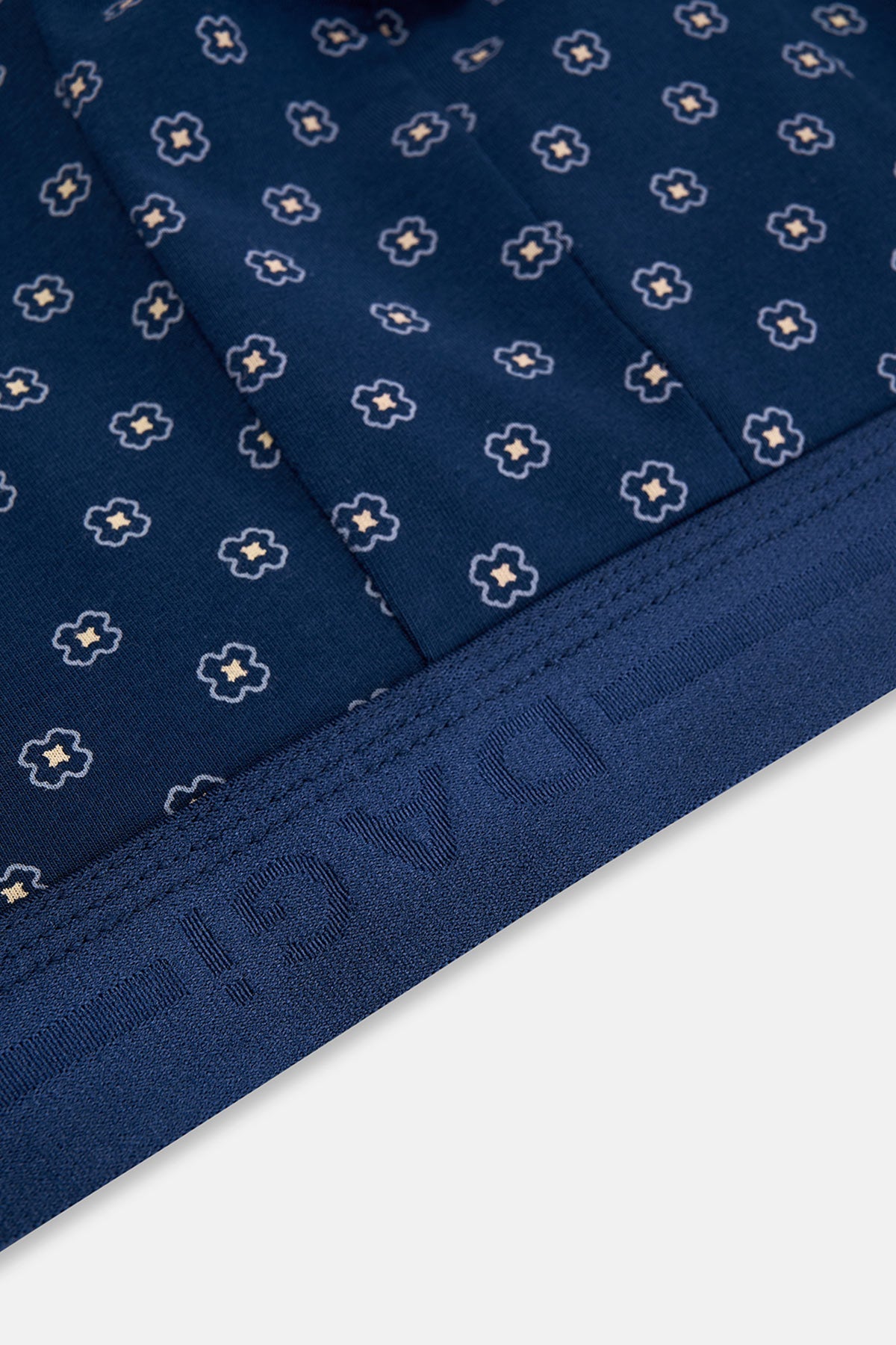 Lacivert-mavi 5210 2'li Desenli Pamuk Boxer