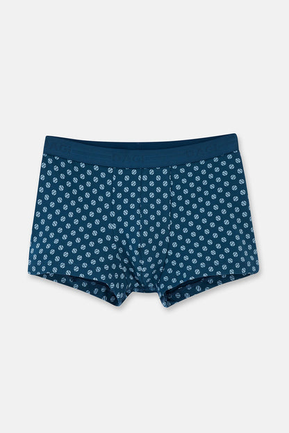 Koyu Mavi 5210 Desenli Pamuk Boxer