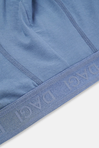 Gri Mavi Düz Micro Modal Boxer