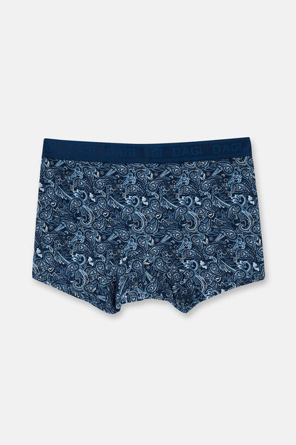 Lacivert-mavi 4210 3'lü Desenli Micro Modal Boxer