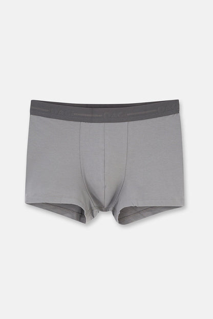 Gri 5210 3'lü Düz Pamuk Boxer