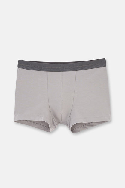 Gri 5210 3'lü Düz Pamuk Boxer