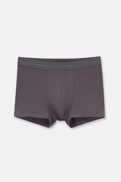 Gri 5210 3'lü Düz Pamuk Boxer