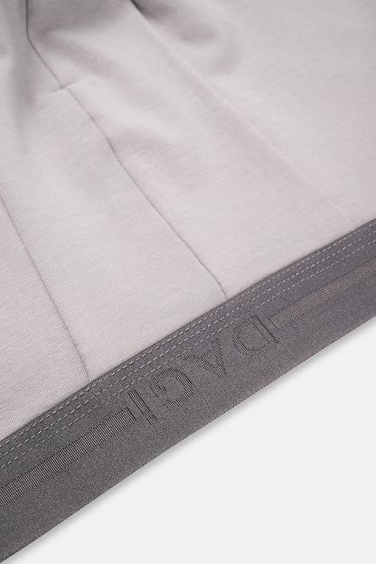 Gri 5210 3'lü Düz Pamuk Boxer