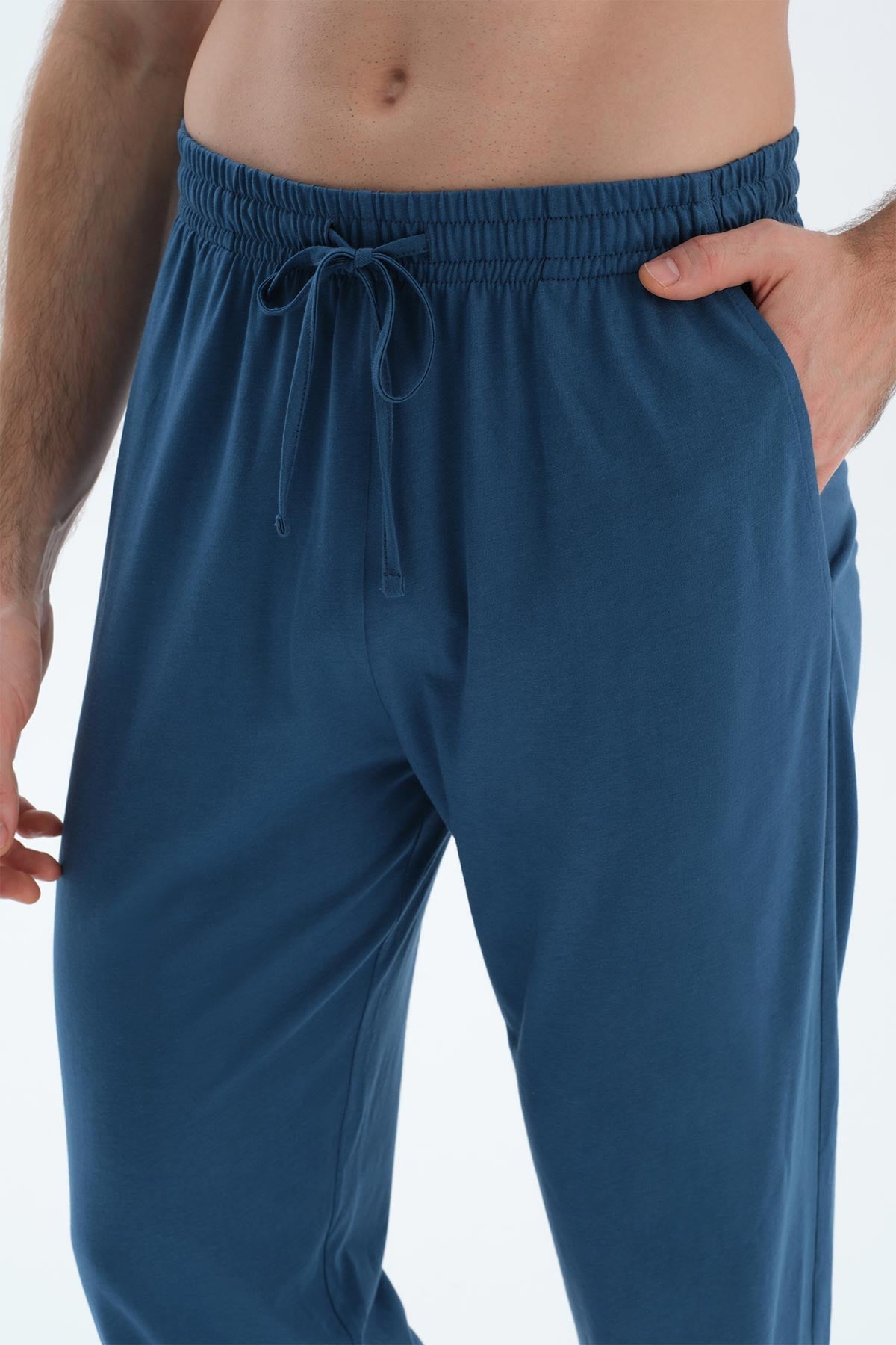 Indigo-füme Indıgo- Pamuk Modal Örme Ikili Pijama Altı