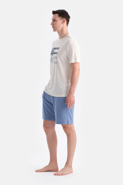 Baski Detayli Tişört Şort Takim