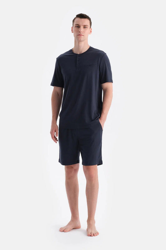 Pat Ve Cep Detayli Tişört Şort Takim