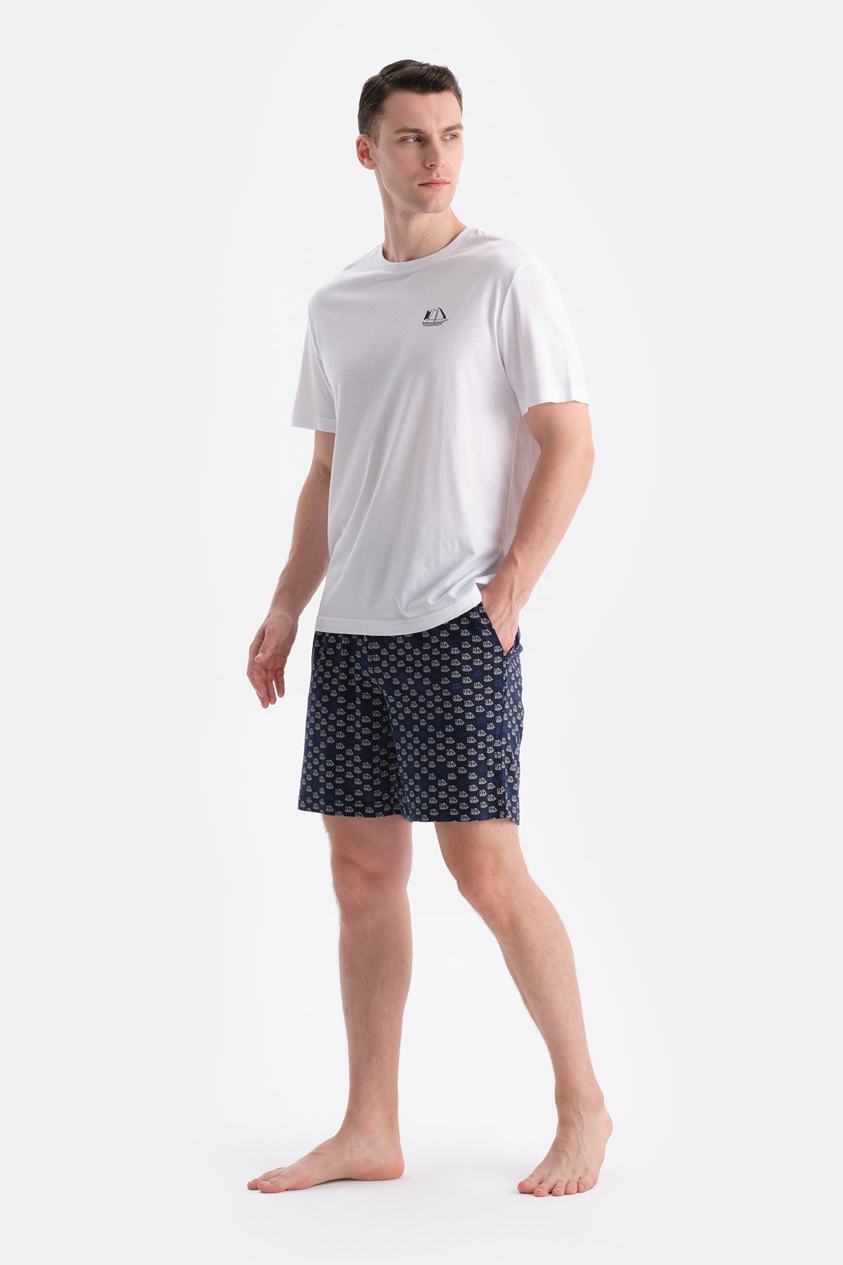 Baski Detayli Tişört Şort Takim