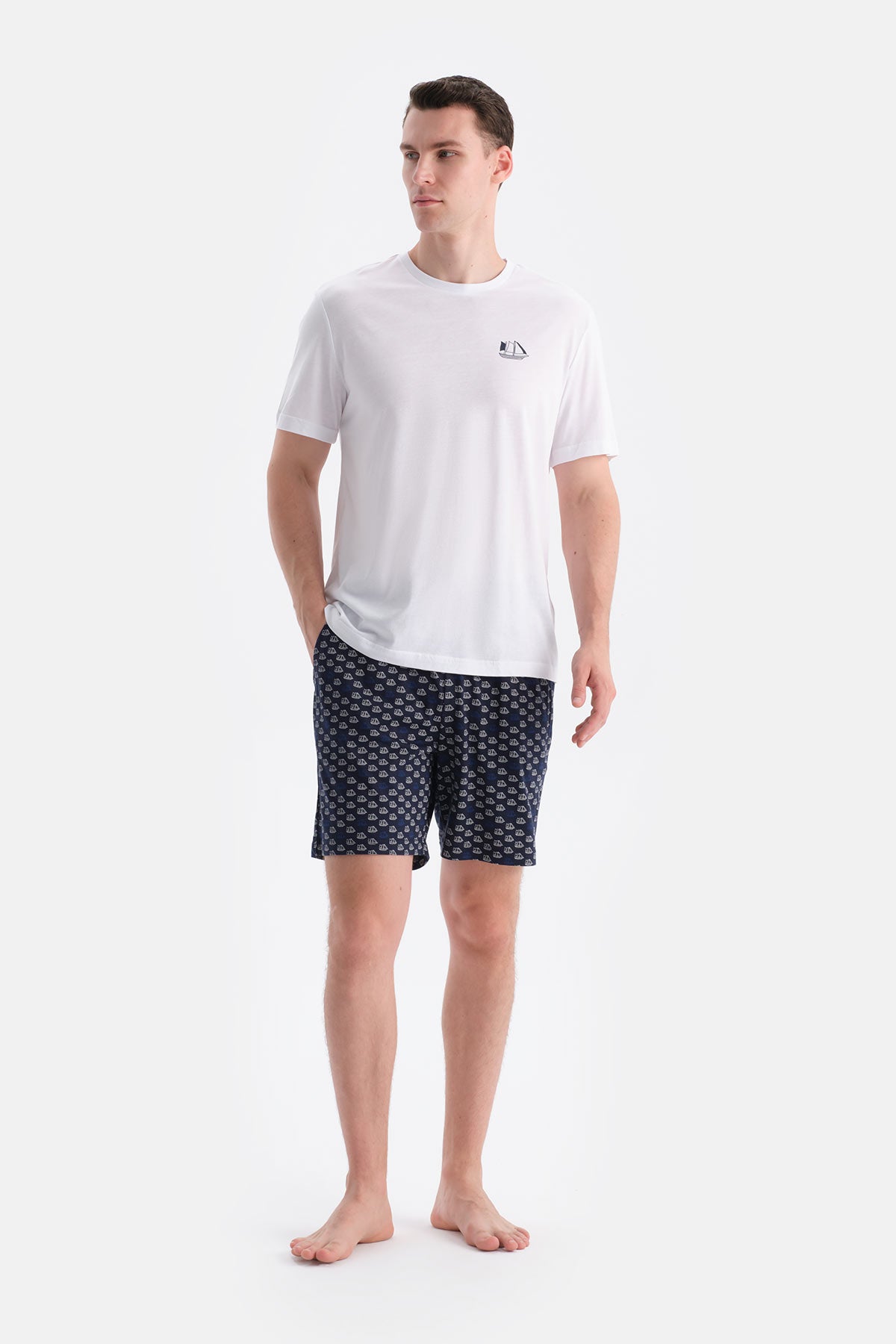 Baski Detayli Tişört Şort Takim