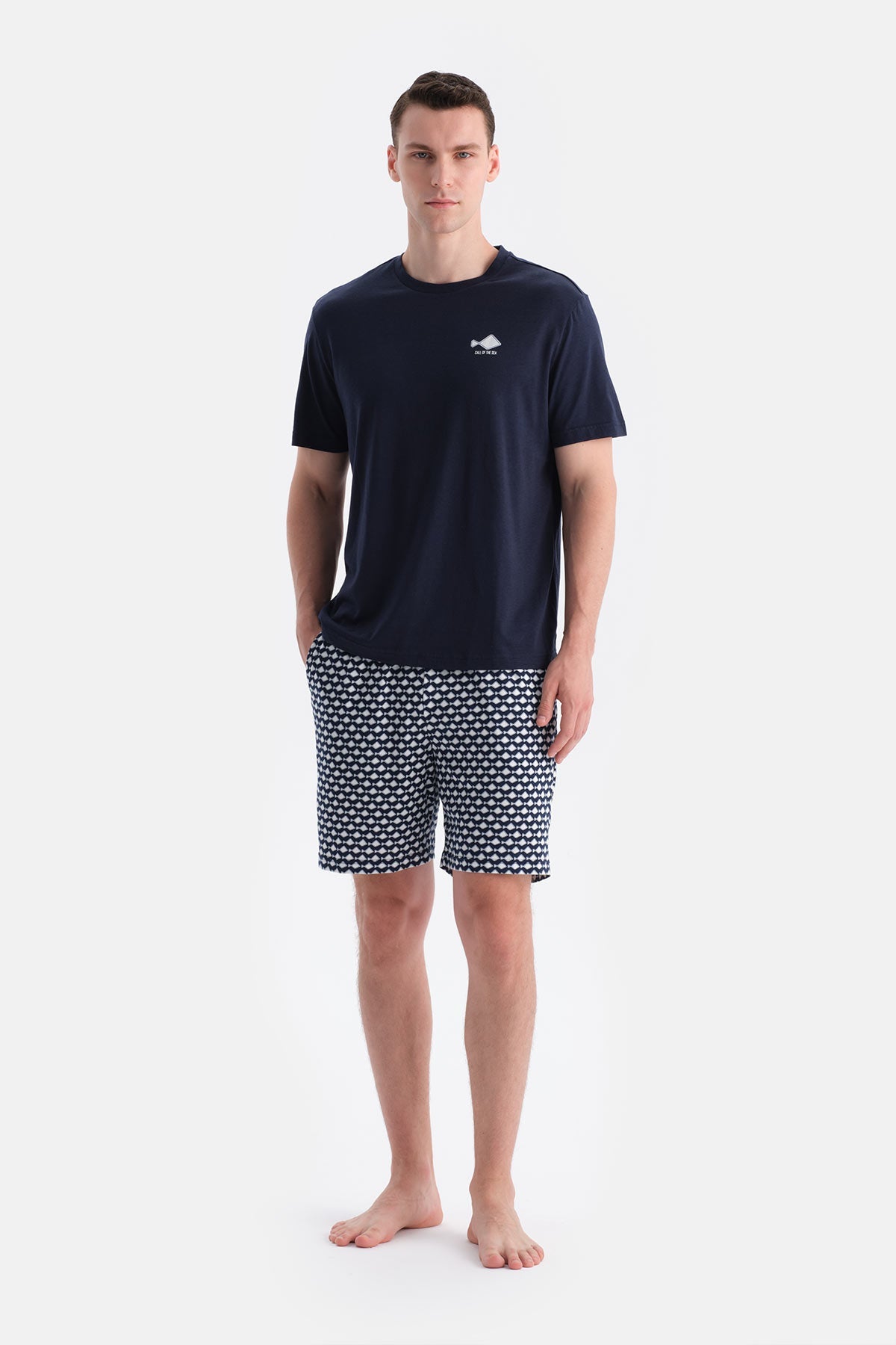 Baski Detayli Tişört Şort Takim