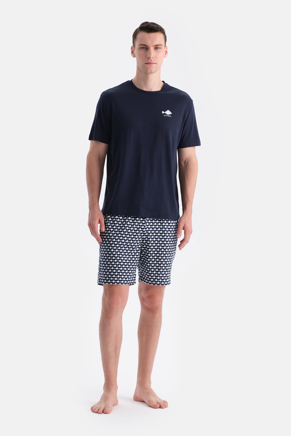 Baski Detayli Tişört Şort Takim