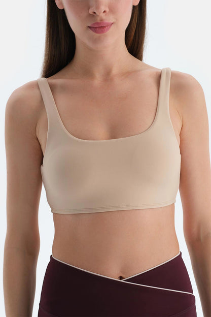 Kadin Yan Biye Detayli Ince Askili Sporcu Sütyeni