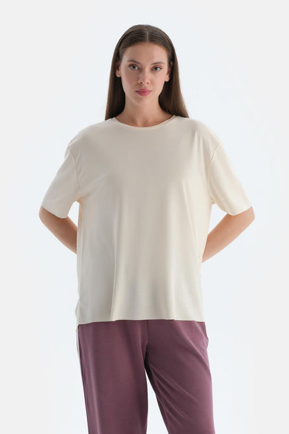 Ekru Kadın Modal Tişört