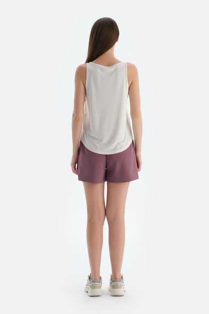 Mürdüm Kadın Modal Karışımlı Yan Şerit Detaylı Şort