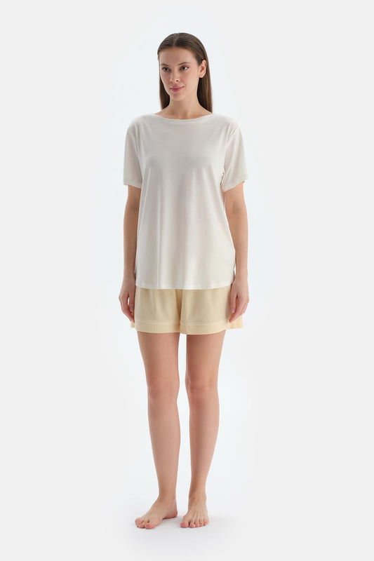 Turuncu Penye Modal Ikili Şort