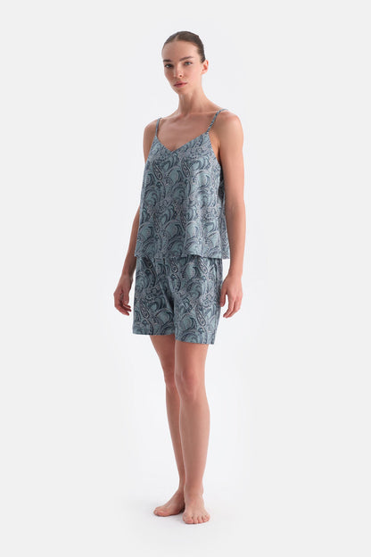 Şal Desenli Atlet Şort Takim