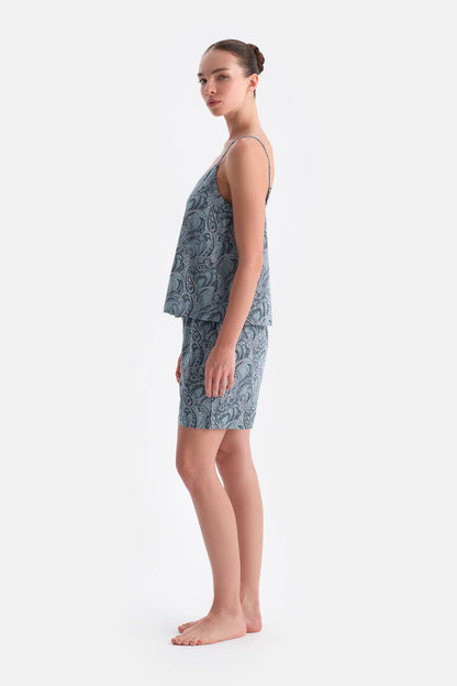 Şal Desenli Atlet Şort Takim