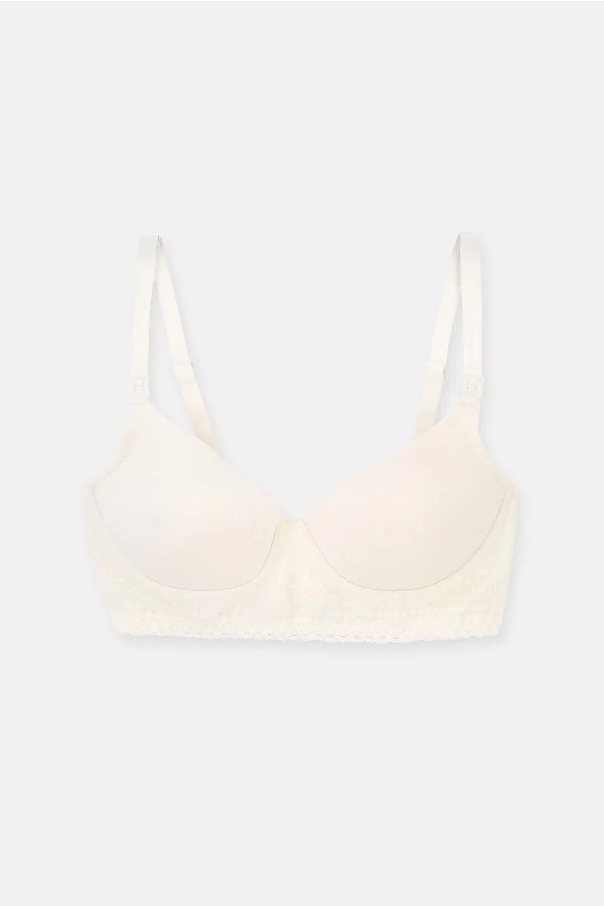 Ekru Dantel Detaylı Micromodal Kaplı Sütyen