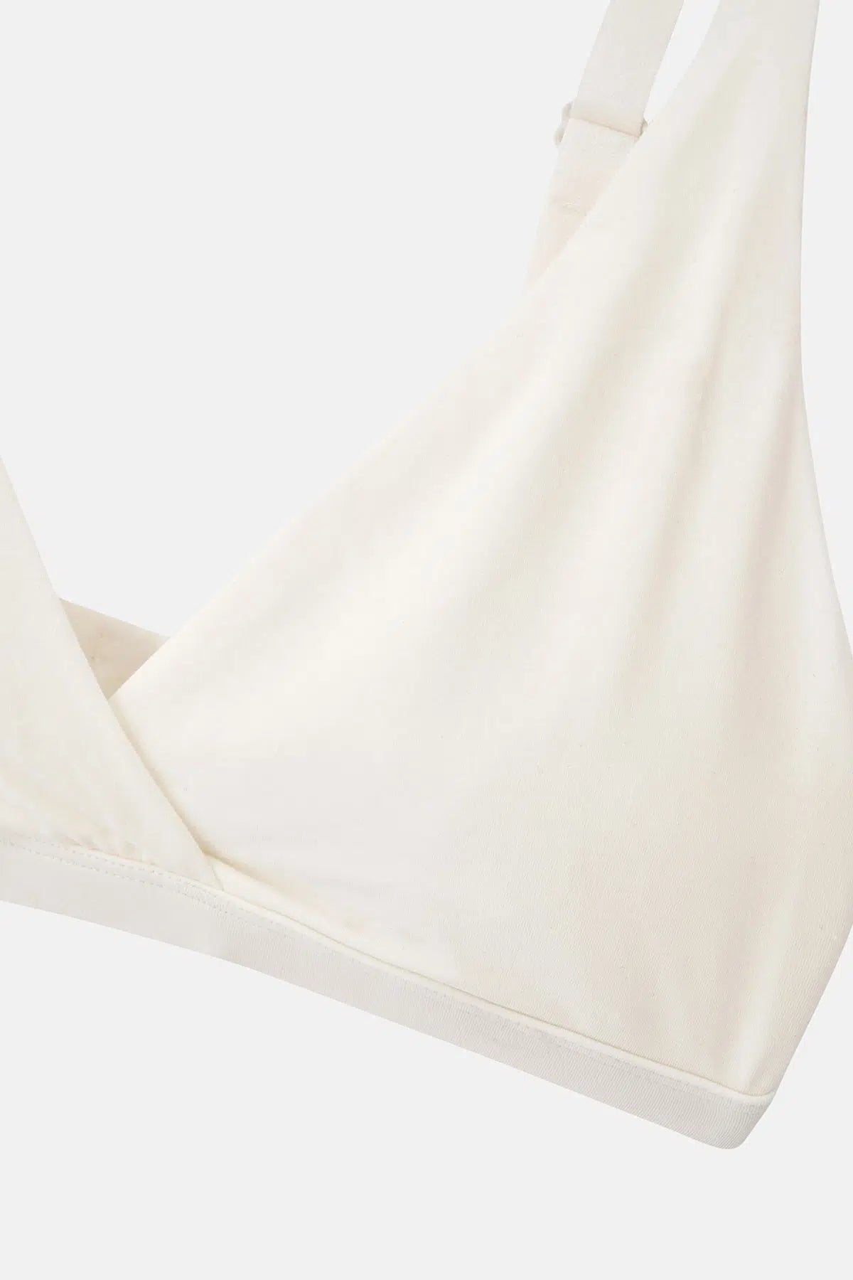 Ekru Micromodal Kruvaze Arkası Dantel Detaylı Üçgen Soft Bra