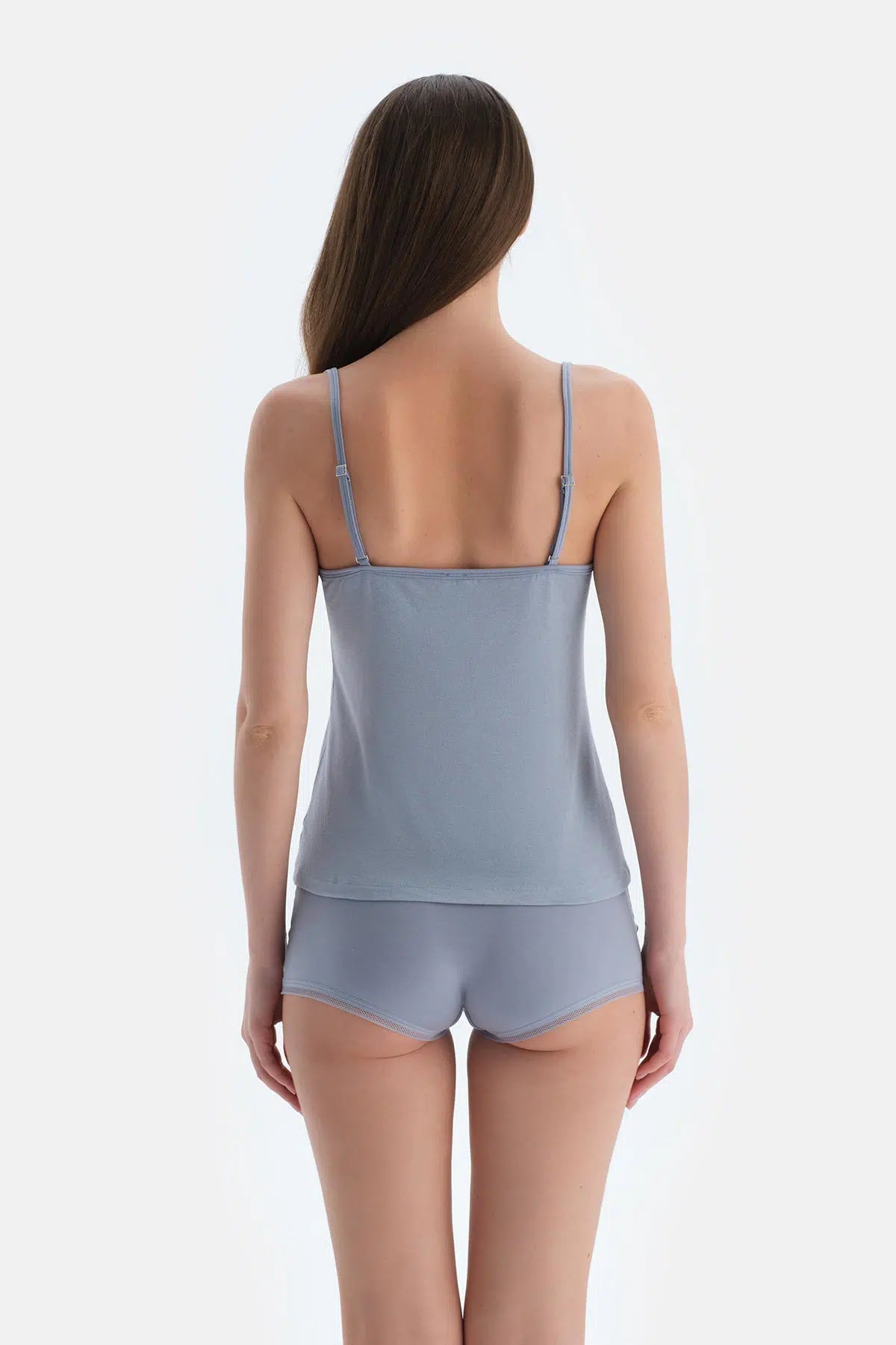 Buz Mavisi Dantel Detaylı Atlet